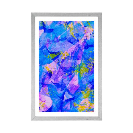 AFFICHE AVEC PASSE-PARTOUT – ART ABSTRAIT PASTEL - ABSTRAIT ET À MOTIFS - AFFICHES