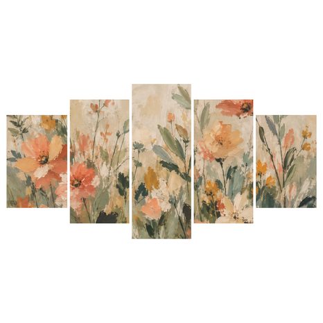 5-DÍLNÝ OBRAZ JEMNÉ LUČNÍ KVĚTY - PICTURES FLOWERS - PICTURES