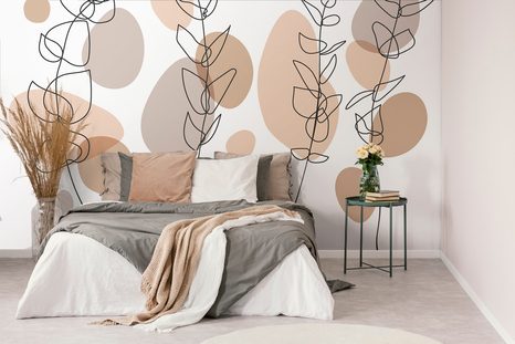 TAPETE DETAIL VON MINIMALISTISCHEN PFLANZEN - ABSTRAKTE TAPETEN - TAPETEN