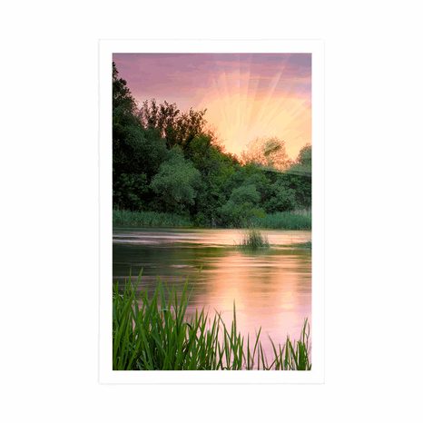 AFFICHE – LEVER DE SOLEIL AU BORD DE LA RIVIÈRE - NATURE - AFFICHES