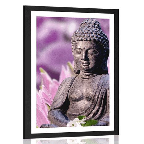 POSTER WITH MOUNT PEACEFUL BUDDHA - FENG SHUI - POSTERS