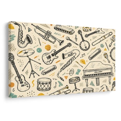 WANDBILD MUSIKINSTRUMENTE IN HARMONIE - MUSIKBILDER - BILDER