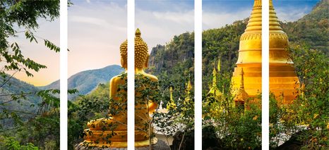 TABLOU 5-PIESE VEDERE LA BUDDHA DE AUR - TABLOURI FENG SHUI - TABLOURI