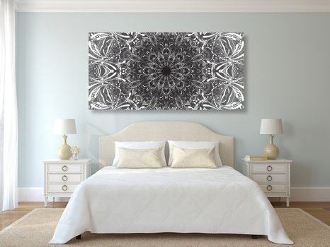 OBRAZ ČERNOBÍLÁ ROZETA - ČERNOBÍLÉ OBRAZY - OBRAZY