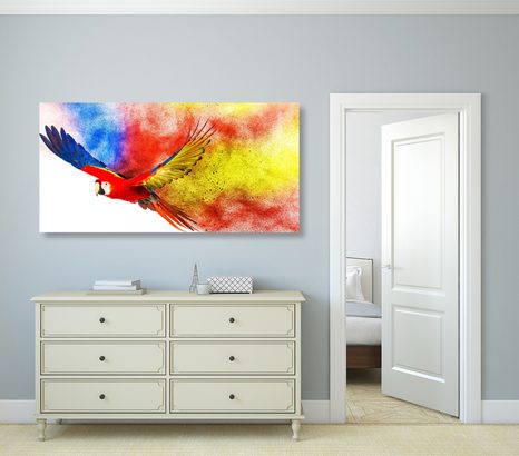 КАРТИНА НА ПЛАТНО – ПОЛЕТ НА ПАПАГАЛ - КАРТИНИ НА ЖИВОТНИ - КАРТИНИ
