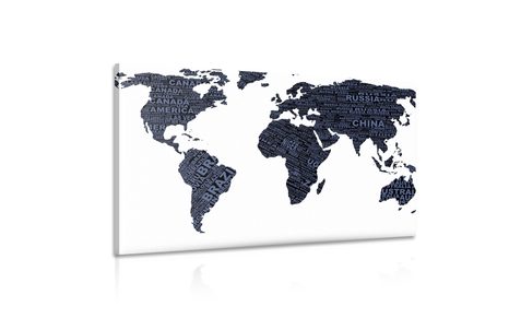 КАРТИНА НА ПЛАТНО – КАРТА НА СВЕТА - КАРТИНИ НА КАРТИ - КАРТИНИ