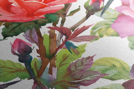 OBRAZ KOLIBŘÍCI S KVĚTINAMI - VINTAGE A RETRO OBRAZY - OBRAZY