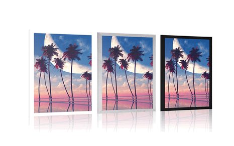 POSTER SUNSET OVER TROPICAL PALM TREES - NATURE - POSTERS