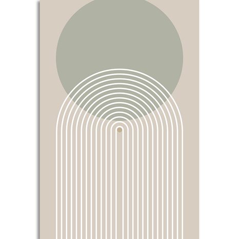 OBRAZ KHAKI KRĄG Z TĘCZĄ MID-CENTURY - OBRAZY ABSTRAKCYJNE - OBRAZY