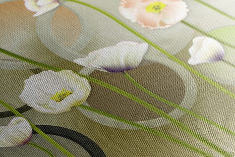 SLIKA BEL MAK NA ABSTRAKTNEM OZADJU - SLIKE ROŽ - SLIKE