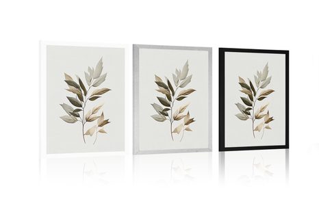 POSTER LUXURIÖSE MINIMALISTISCHE BLÄTTER - BOTANIK - POSTER