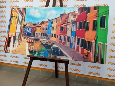 OBRAZ PASTELOWE DOMY W MIEŚCIE - OBRAZY MIASTA - OBRAZY