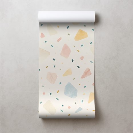 TAPÉTA PASZTELL TERRAZZO FORMÁK - TAPÉTÁK GYEREKEKNEK - TAPÉTÁK