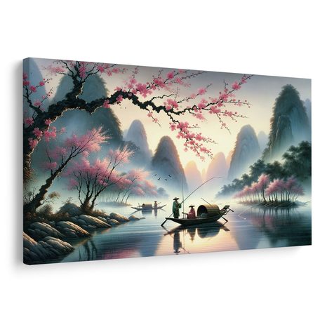 WANDBILD FISCHER UNTER KIRSCHBLÜTEN - WANDBILDER NACH MOTIV - BILDER