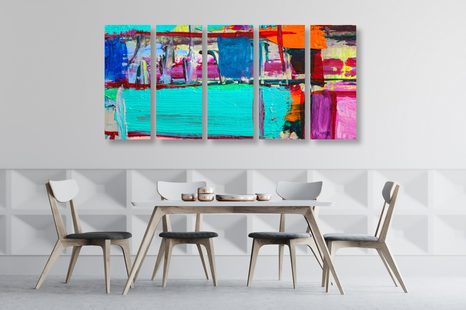 5-PIECE CANVAS PRINT ABSTRACT PAINTING - ABSTRACT PICTURES - PICTURES