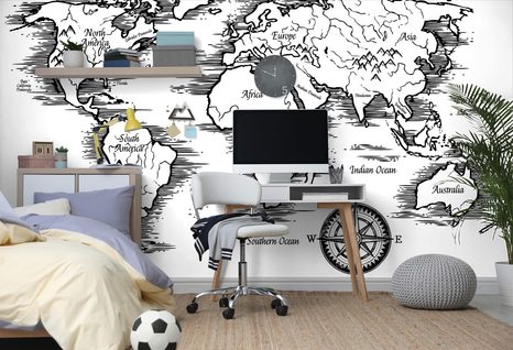 TAPETA MAPA SVĚTA V NÁDHERNÉM PROVEDENÍ - TAPETY MAPY - TAPETY