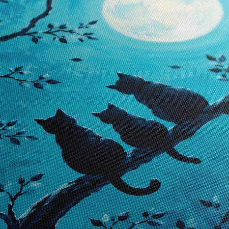 WANDBILD KATZEN IM MONDSCHEIN - HALLOWEEN- UND HORROR-BILDER - BILDER