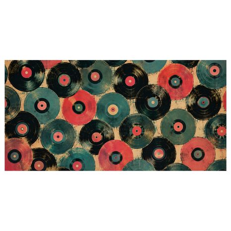 WANDBILD BUNTE SCHALLPLATTEN - MUSIKBILDER - BILDER