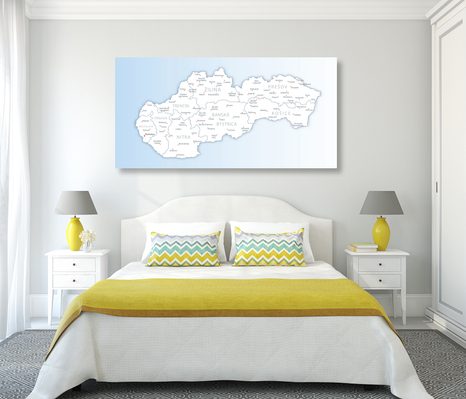 QUADRO SU TELA – MAPPA DELLA SLOVACCHIA - QUADRI MAPPE - STAMPE E QUADRI