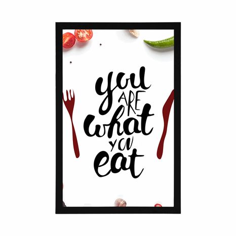 POSTER MIT AUFSCHRIFT - YOU ARE WHAT YOU EAT - MIT KÜCHENMOTIV - POSTER