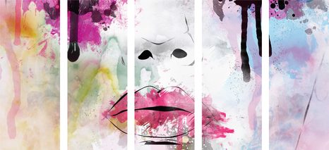 QUADRI 5 PEZZI – DONNA ALLA MODA - QUADRI DI PERSONE - STAMPE E QUADRI