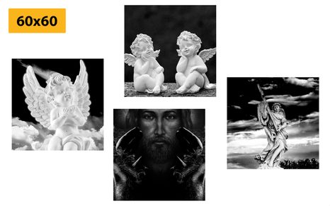 SET OBRAZŮ NEBESKÁ RADOST V ČERNOBÍLÉM PROVEDENÍ - SESTAVY OBRAZŮ - OBRAZY