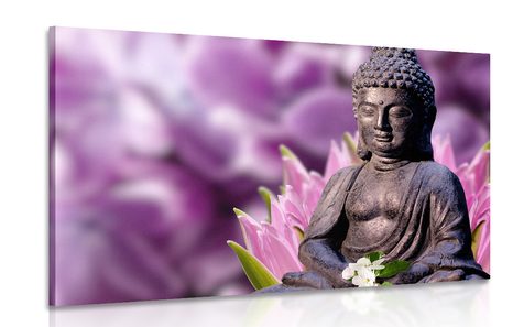 WANDBILD FRIEDLICHER BUDDHA - BILDER MIT FENG SHUI-MOTIVEN - BILDER