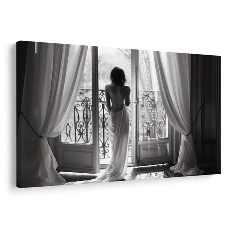 OBRAZ TICHÝ MOMENT NA BALKONĚ - OBRAZY ŽENY - OBRAZY