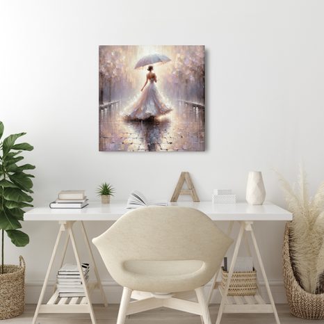 OBRAZ ŽENA KRÁČEJÍCÍ V DEŠTI - OBRAZY ŽENY - OBRAZY