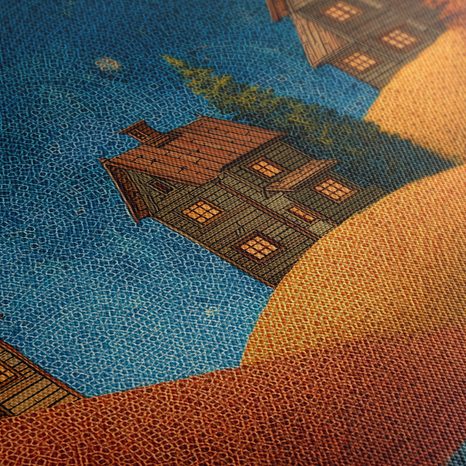 WANDBILD ZAUBERHAFTES WEIHNACHTSDORF - BUNTE HÄUSER - BILDER