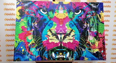 WANDBILD BUNTFARBIGES RAUBTIER - POP-ART-BILDER - BILDER