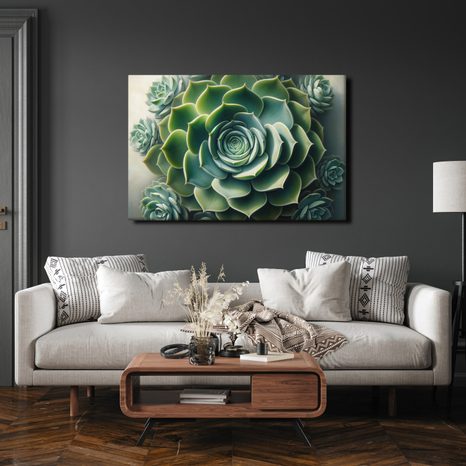 WANDBILD IN DEN ARMEN DER BLÄTTER - BOTANISCHE BILDER - BILDER