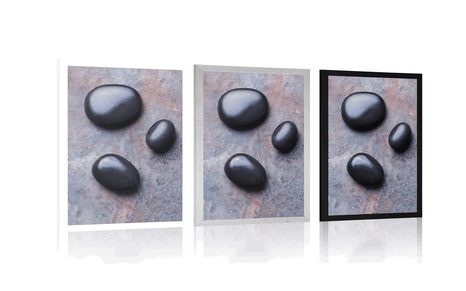 POSTER BEAUTIFUL STILL LIFE WITH ZEN STONES - FENG SHUI - POSTERS