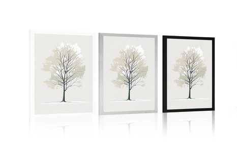 PLAKÁT MINIMALISTICKÝ STROM - STROMY A LISTY - PLAKÁTY