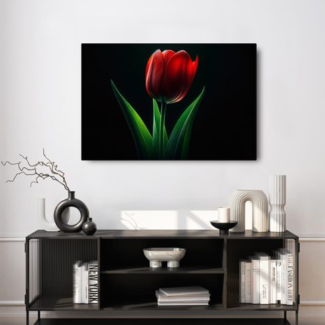 TABLEAU SUR TOILE – ÉLÉGANCE DES TULIPES ROUGES - TABLEAUX - 🔥 VENTE TOTALE