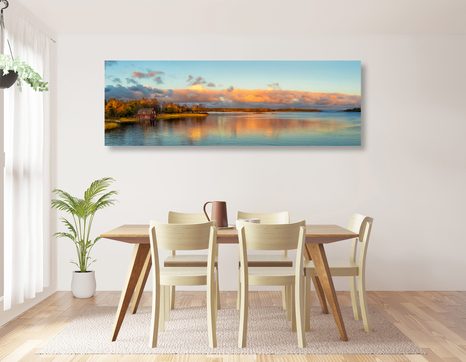 OBRAZ ZÁPAD SLUNCE NAD JEZEREM - OBRAZY PŘÍRODY A KRAJINY - OBRAZY