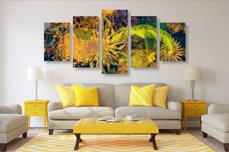 5-CZĘŚCIOWY OBRAZ KOLOROWA SZTUKA ABSTRAKCYJNA - OBRAZY ABSTRAKCYJNE - OBRAZY