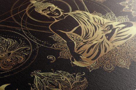 OBRAZ ZLATÝ MEDITUJÍCÍ BUDHA - OBRAZY FENG SHUI - OBRAZY