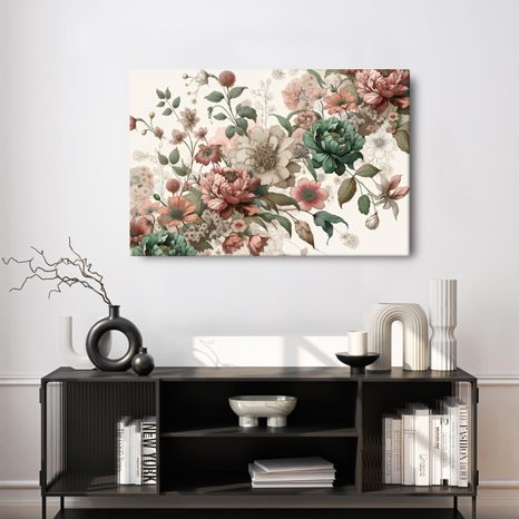TABLEAU SUR TOILE – FLEURS DOUCES EN TONS PASTEL - TABLEAUX - 🔥 VENTE TOTALE