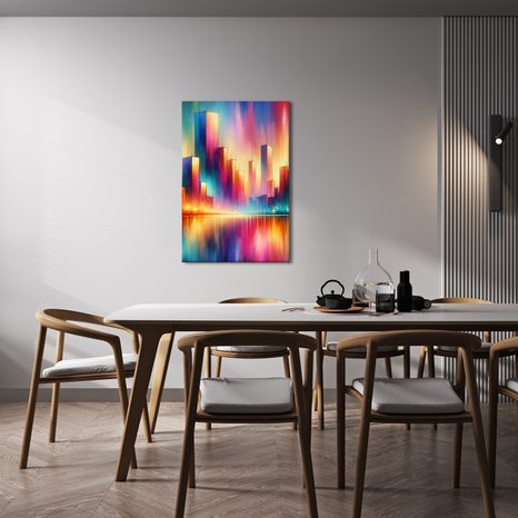 OBRAZ ZÁŘIVÉ MĚSTO V NOCI - OBRAZY MĚSTA - OBRAZY