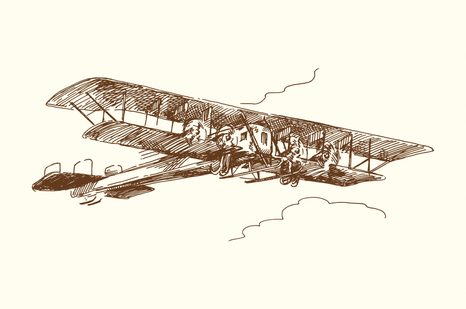 CARTA DA PARATI – BIPLANO RETRÒ - CARTA DA PARATI VINTAGE A RETRO - CARTA DA PARATI