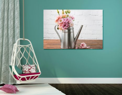 QUADRO SU TELA – BOUQUET DI FIORI IN ANNAFFIATOIO - QUADRI DI NATURE MORTE - STAMPE E QUADRI