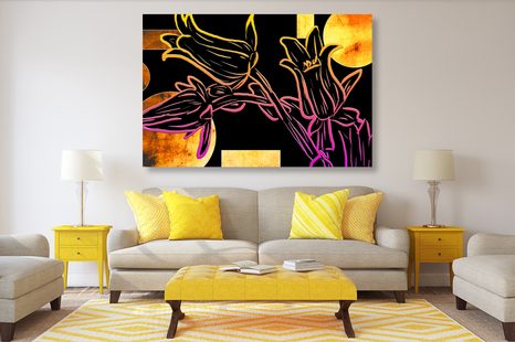 OBRAZ KWIATY ETNO - POP ART OBRAZY - OBRAZY