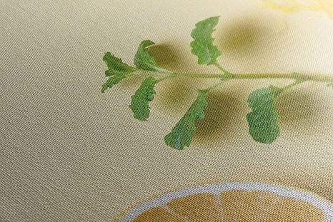 WANDBILD ZITRONEN MIT MINZE - BILDER VON ESSEN UND GETRÄNKEN - BILDER