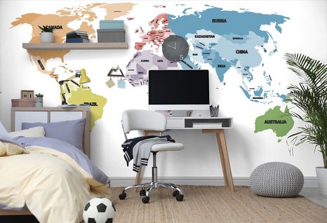 CARTA DA PARATI – MAPPA DEL MONDO ORIGINALE - CARTA DA PARATI MAPPE - CARTA DA PARATI