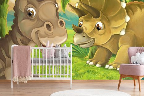 SAMOLEPÍCÍ TAPETA VESELÉ DINOSAUŘI - SAMOLEPÍCÍ TAPETY - TAPETY