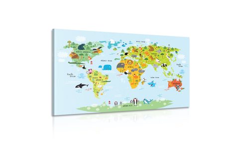 TABLOU HARTA LUMII PENTRU COPII CU ANIMALUȚE - TABLOURI PENTRU COPII - TABLOURI