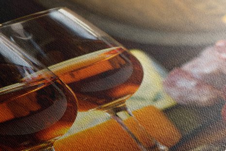 WANDBILD ROSÉWEIN IN GLÄSERN - BILDER VON ESSEN UND GETRÄNKEN - BILDER