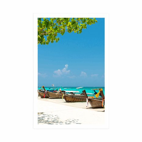 POSTER WHITE SANDY BEACH ON BAMBOO ISLAND - NATURE - POSTERS