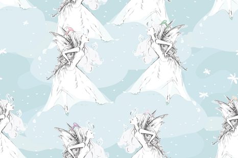 TAPETA VÍLA NA MODRÉM POZADÍ - DĚTSKÉ TAPETY - TAPETY